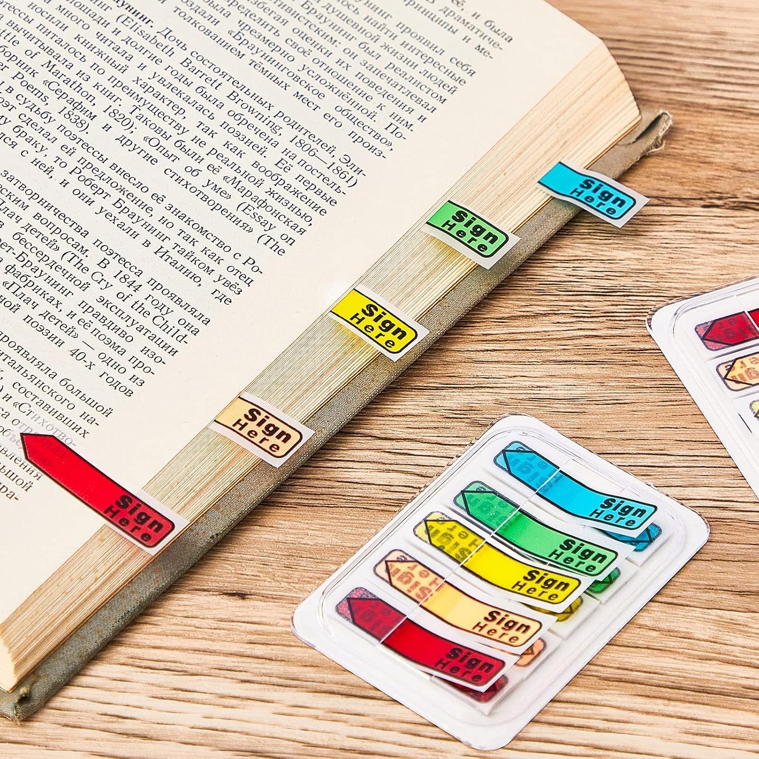 1000 Multicolor Sticky Flags – 10 Pack Sign Here Date Tabs for Office Use