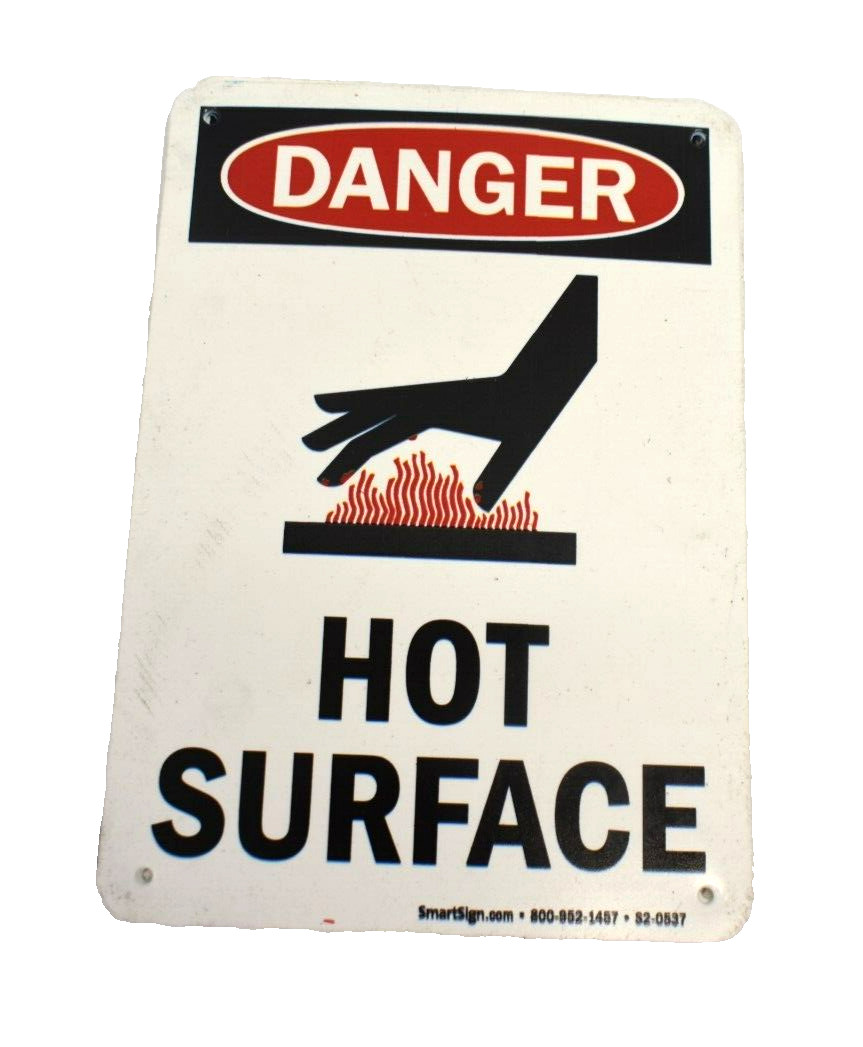 Lot of 3 SmartSigns Danger Hot Surface Plastic Signs Black On Red S2-0537