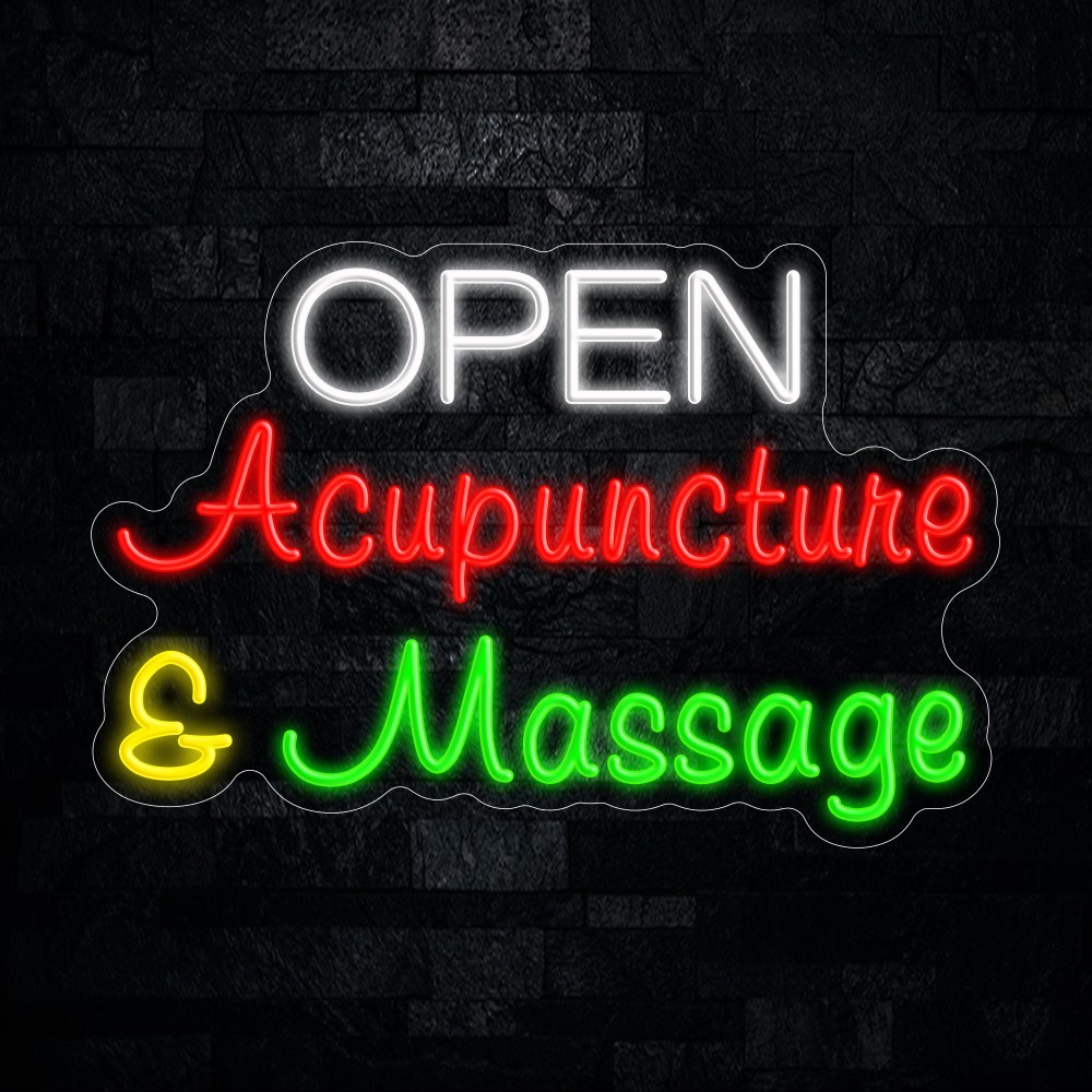 Acupuncture & Massage Open LED Neon Sign 24″L x 16″H #25038