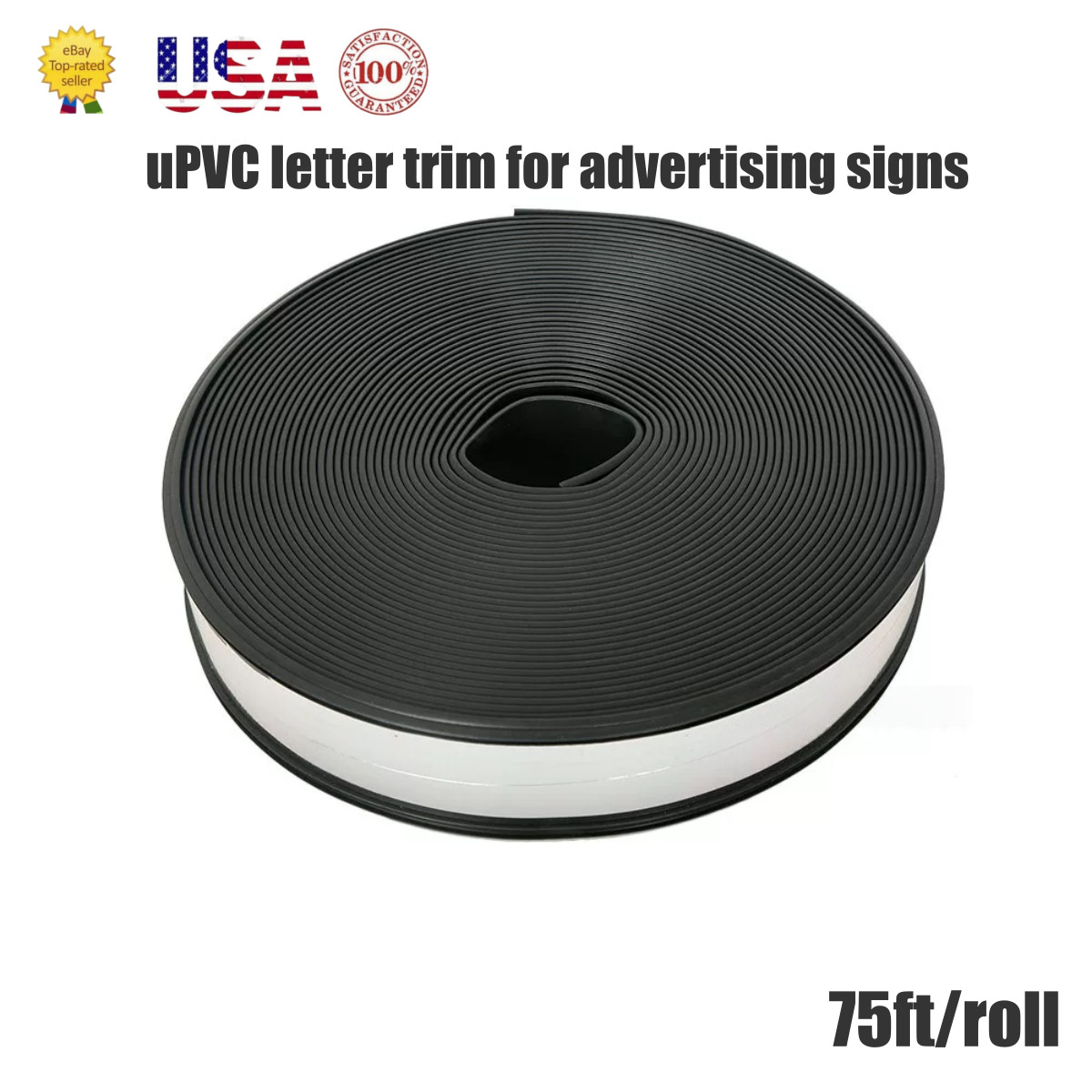 Black uPVC Edge Trim for LED AD Channel Letters 8cm x 22m Sign Making Supplies