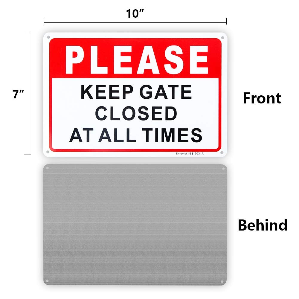 2-Pack Please Keep Gate Closed at All Times Sign 10″X 7″ .04″ Aluminum Reflectiv