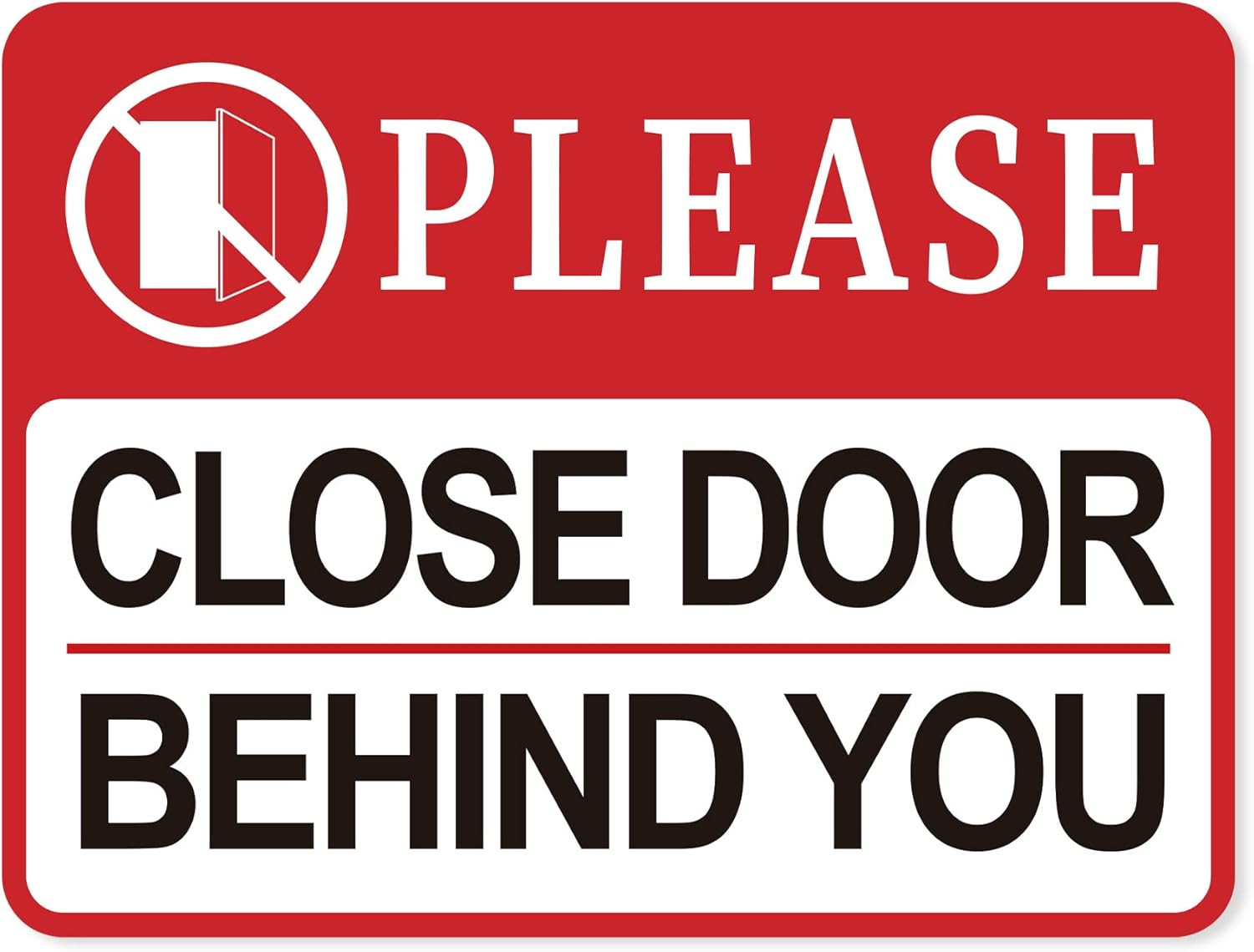 Keep Door Closed Sign，Self-Adhesive Weatherproof and Fade-Resistant Please Keep