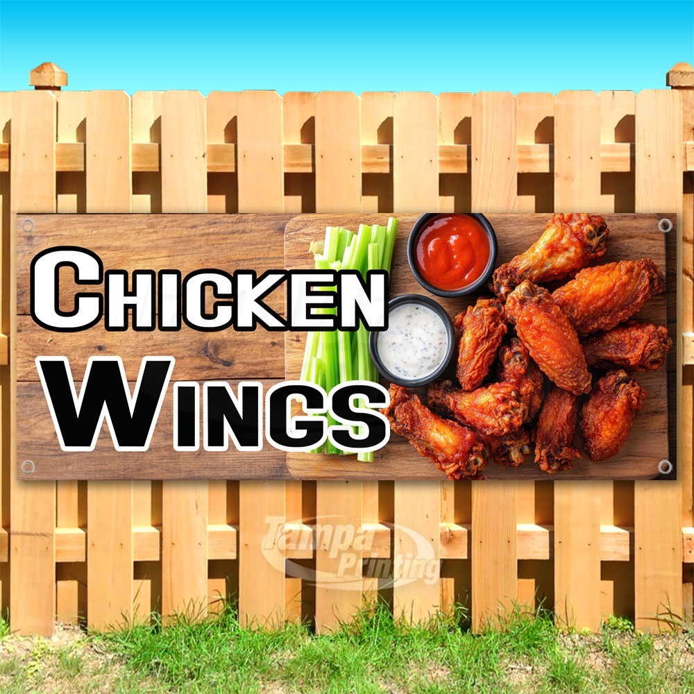 CHICKEN WINGS Advertising Food Snack Vinyl Banner Flag Sign USA SB00000