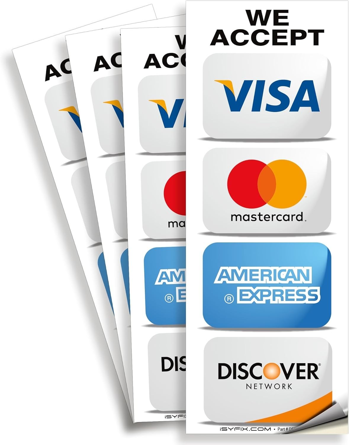 3×8 Inch Credit Card Stickers – Water, Fade, and Scratch Resistant