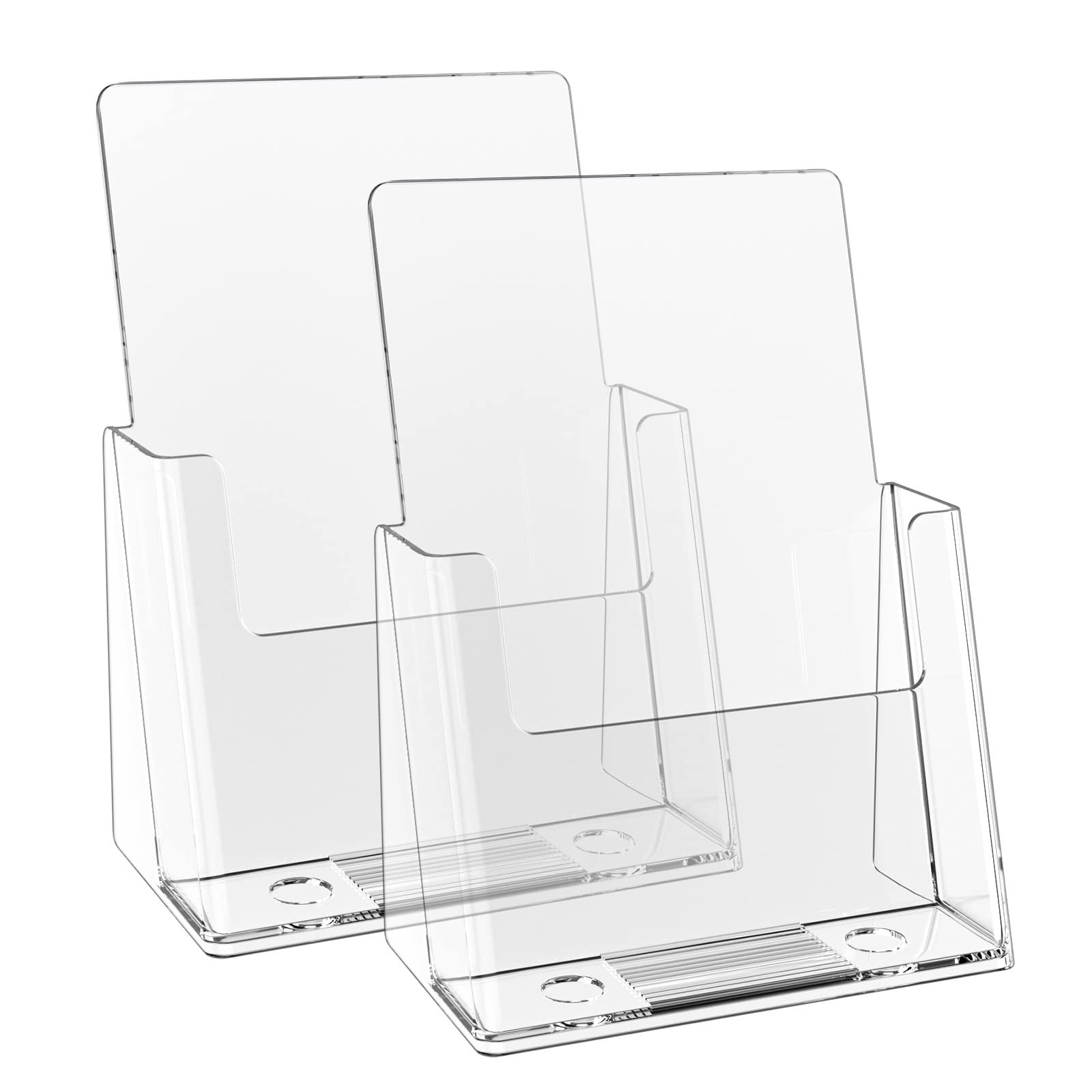 zavekia 2 Pack 6” x 9” Acrylic Brochure Holder,wide brochure leaflet clear