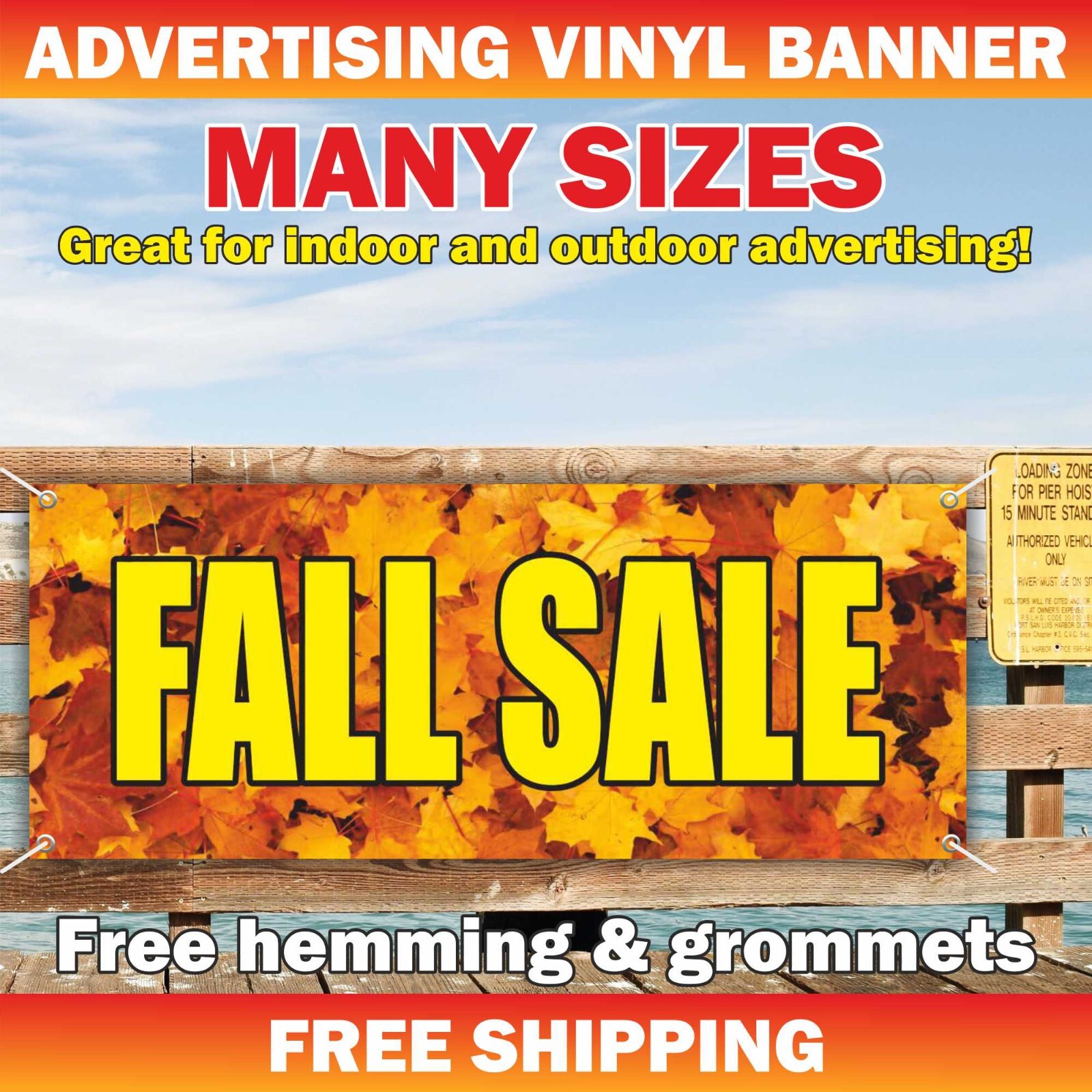 FALL SALE Advertising Banner Vinyl Sign Autumn Festival Discount Clearance Event