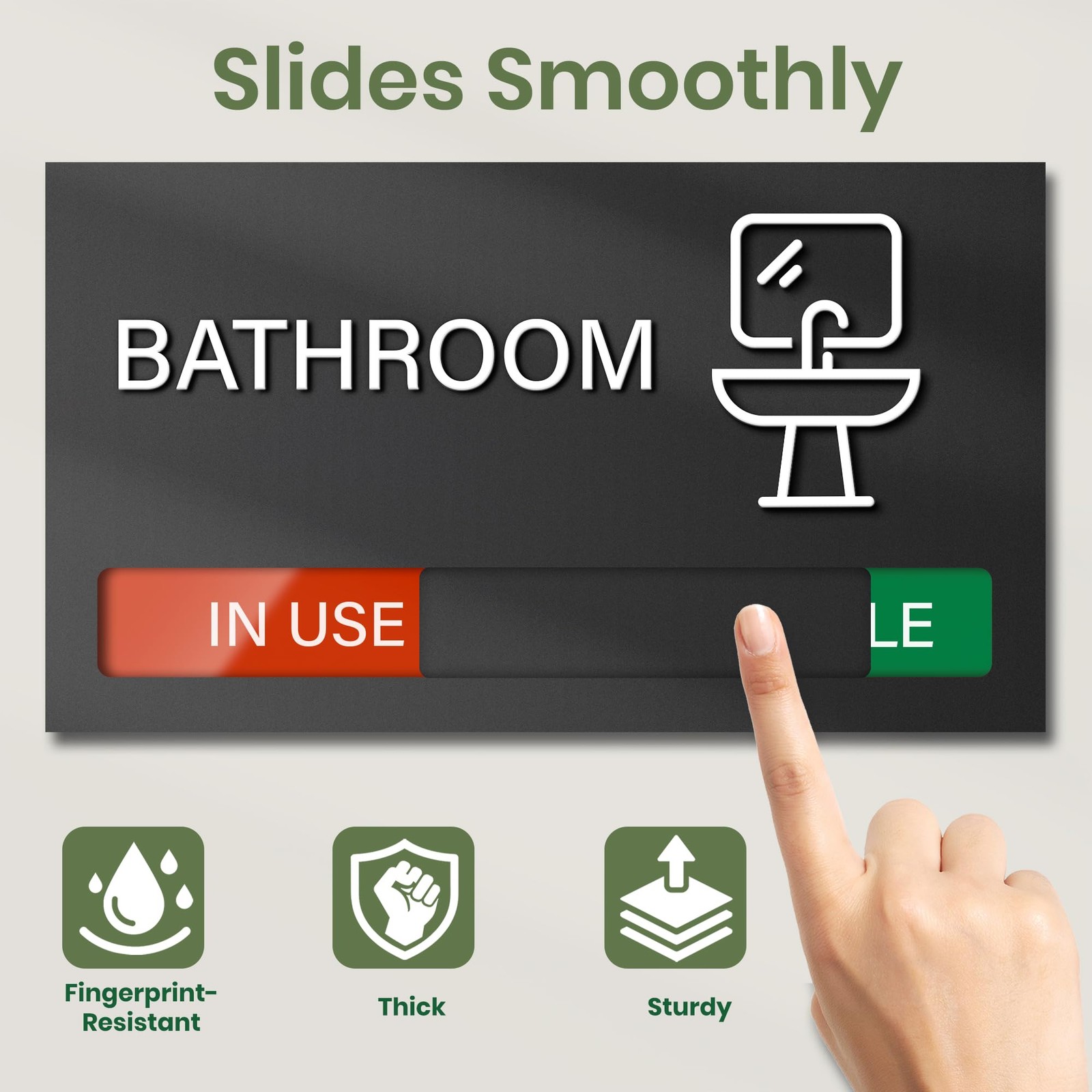 Sliding Bathroom Door Sign Vacant Occupied Privacy Indicator For Home Or Office