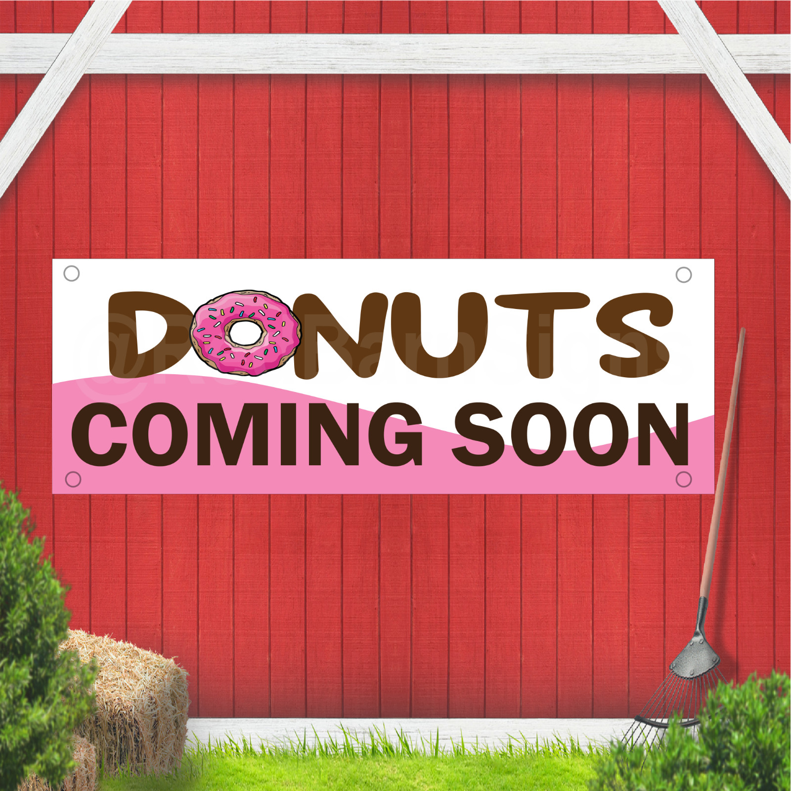 Donuts Coming Soon Indoor Outdoor Vinyl Banner Design