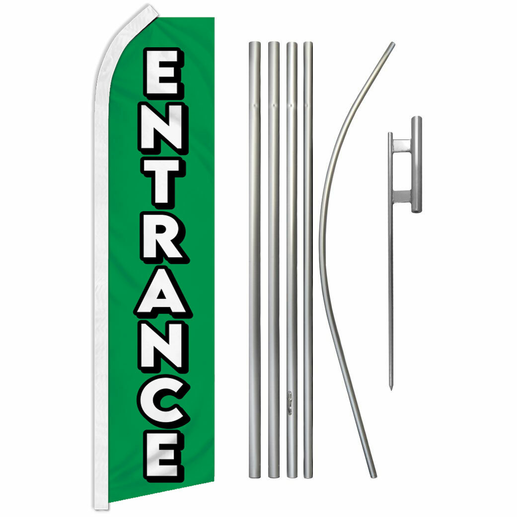 Entrance Advertising Swooper Feather Flutter Flag & Pole Kit Event Sign