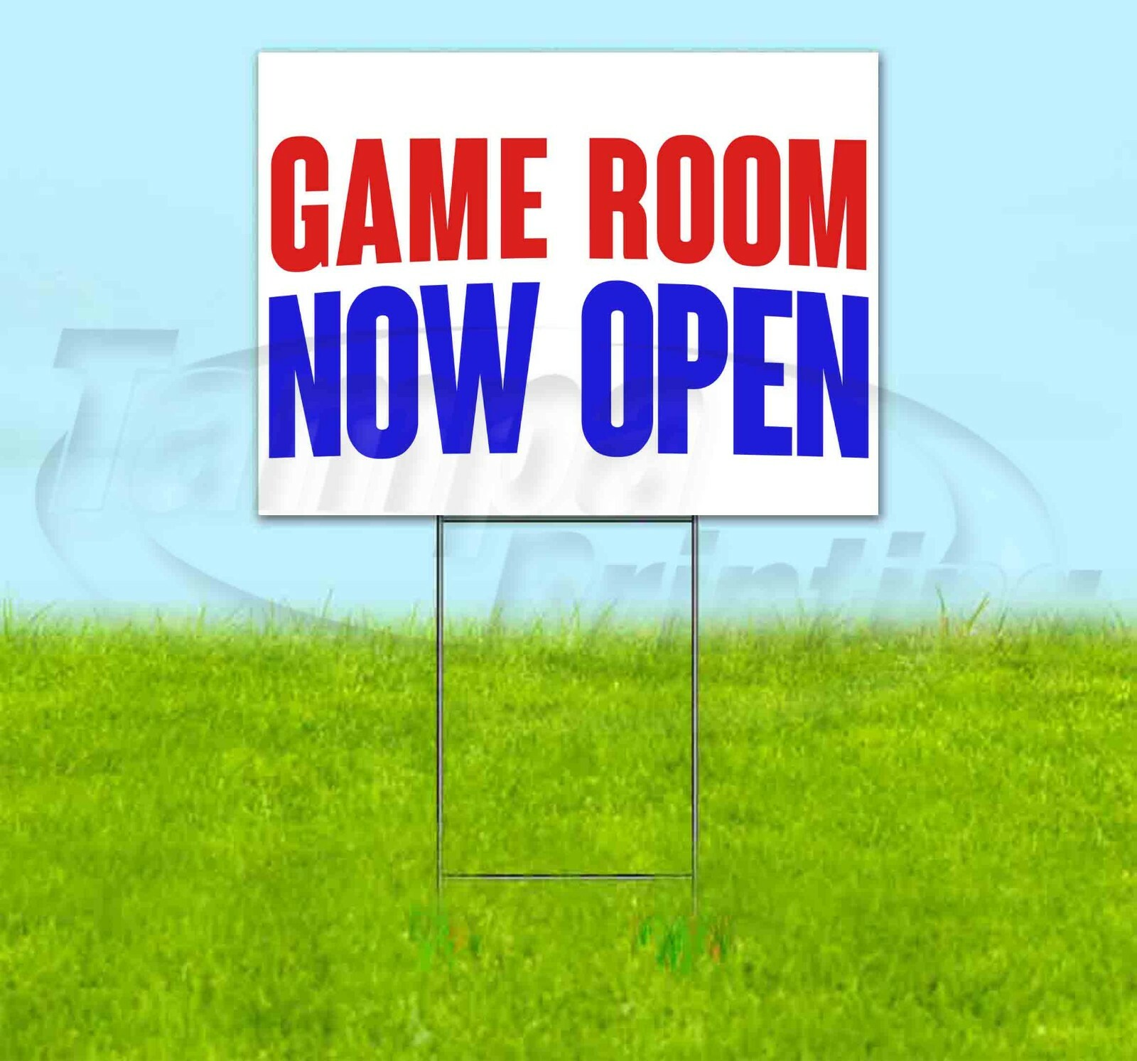 GAME ROOM NOW OPEN Yard Sign Corrugated Plastic Bandit Lawn Decoration USA