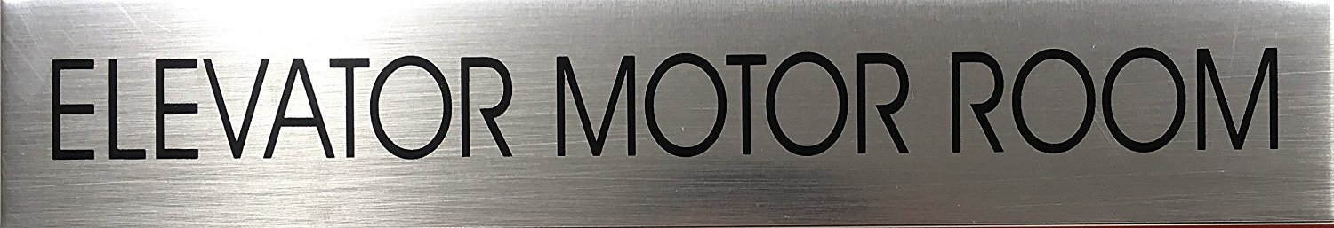 ELEVATOR MOTOR ROOM SIGN (BRUSHED ALUMINUM)-REF24-1027