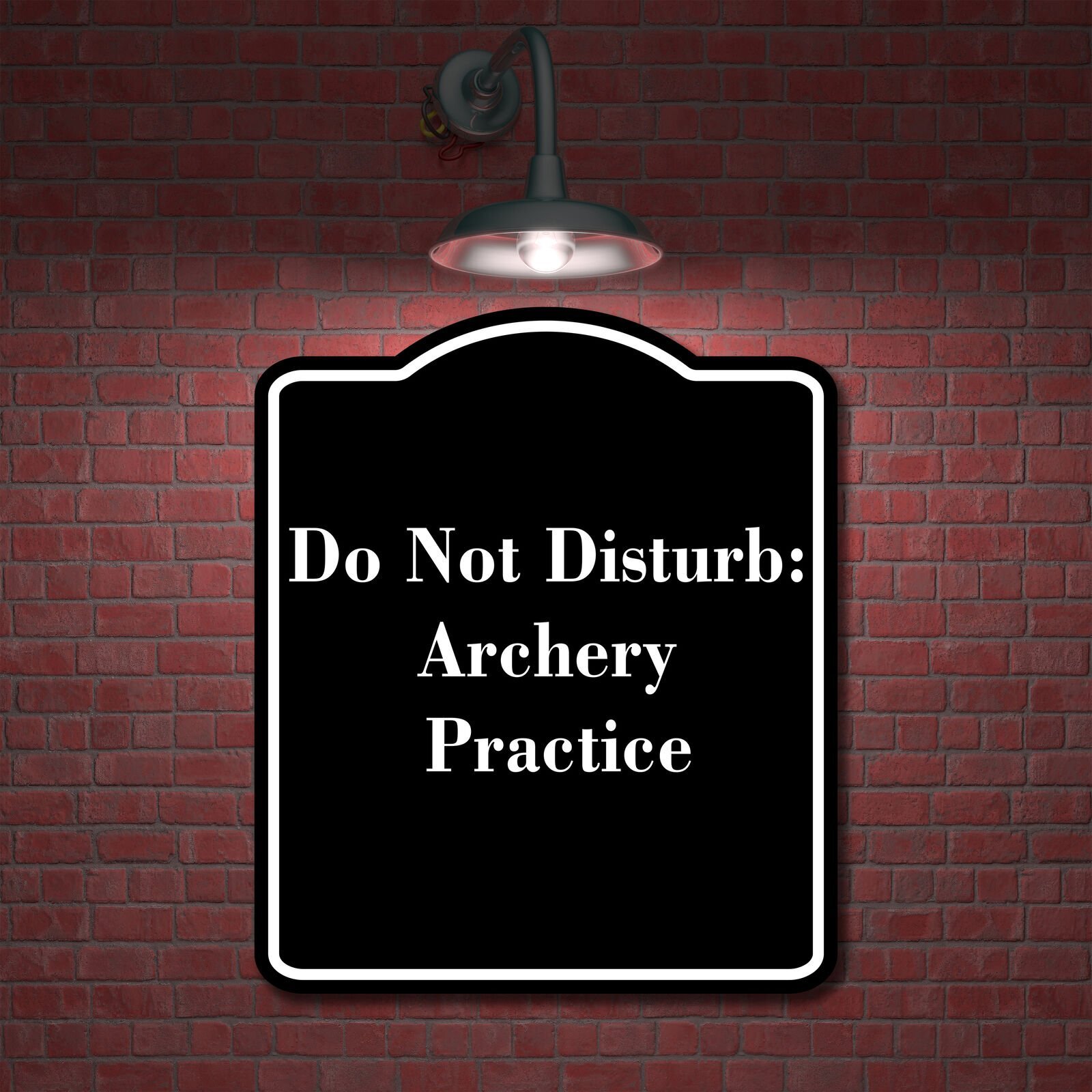 Do Not Disturb Archery Practice BLACK Aluminum Composite Sign
