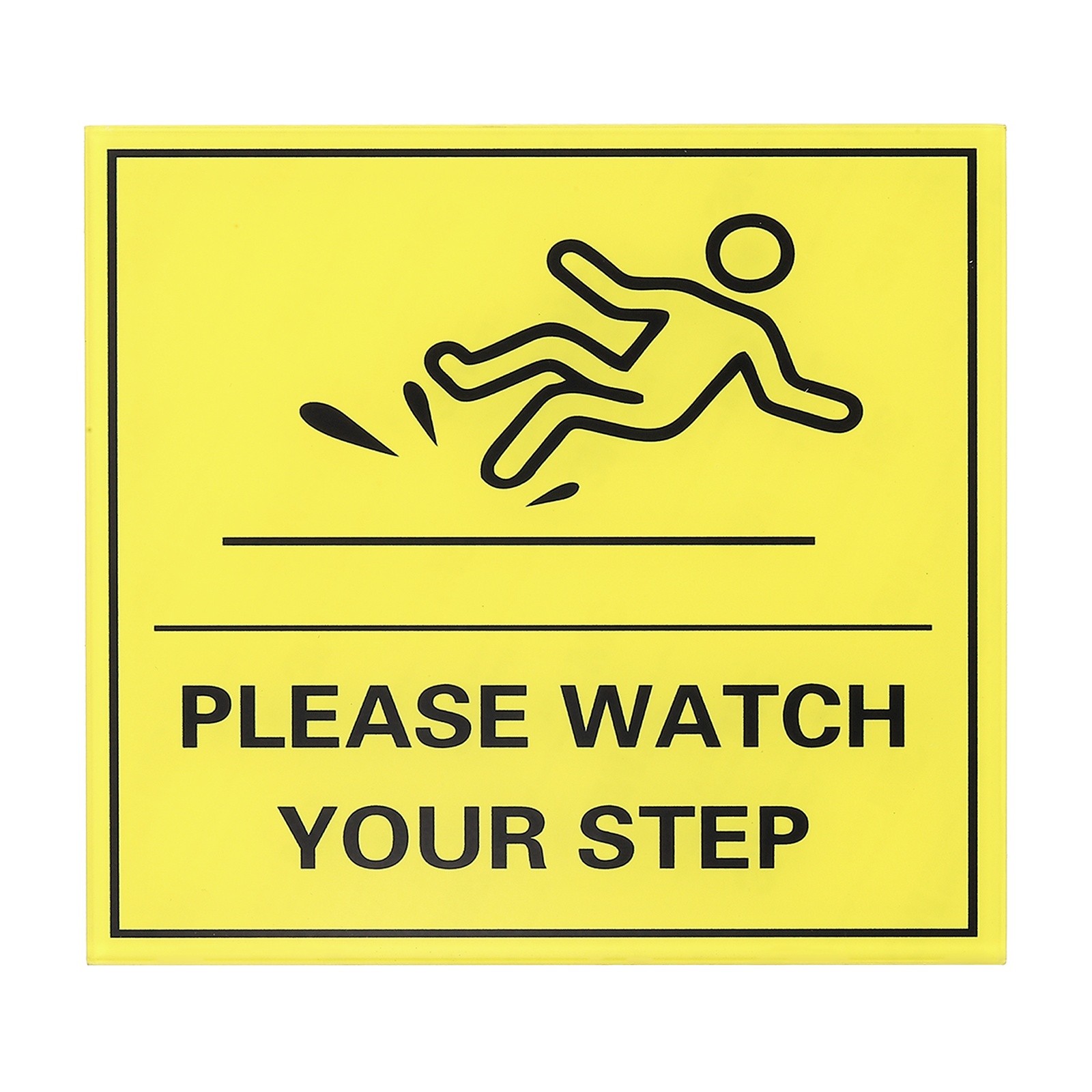 8″ x 8″ Please Watch Your Step Sign, 1 Pcs Warning Sign, Yellow with Black Text