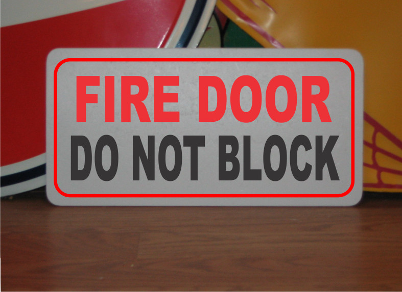 FIRE DOOR DO NOT BLOCK Metal Sign 6×12 Restaurant Warehouse Convenience Store