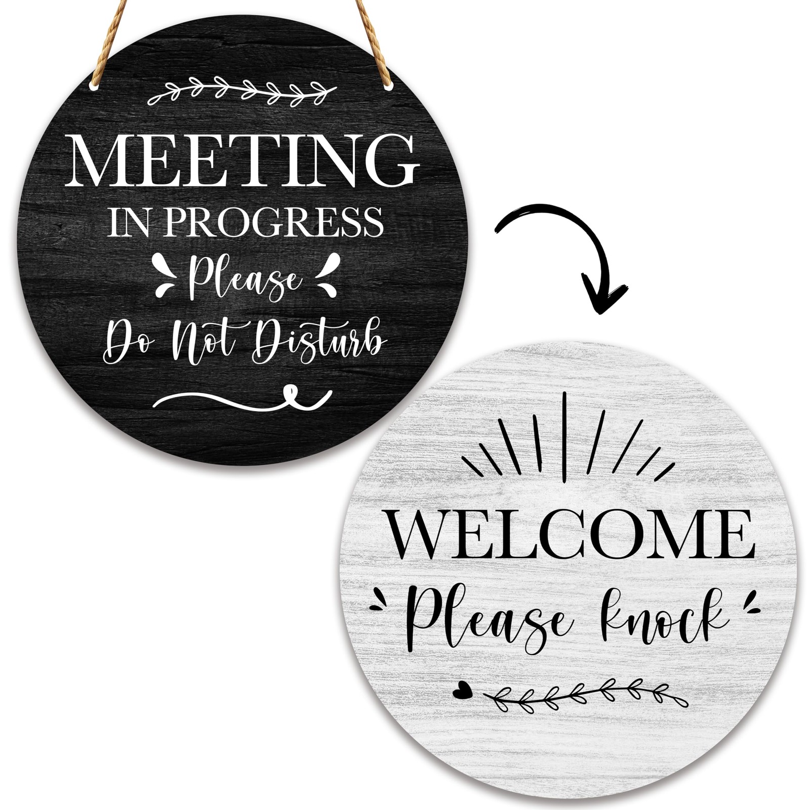 Do Not Disturb Door Hanger Sign, Funny Office Decor Meeting in Progress, Doub…