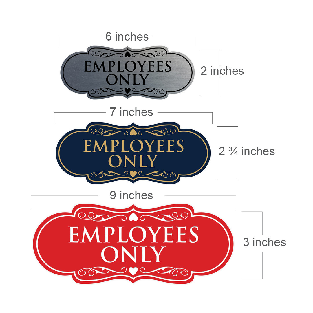 Designer EMPLOYEES ONLY Sign – Black / Gold – Medium