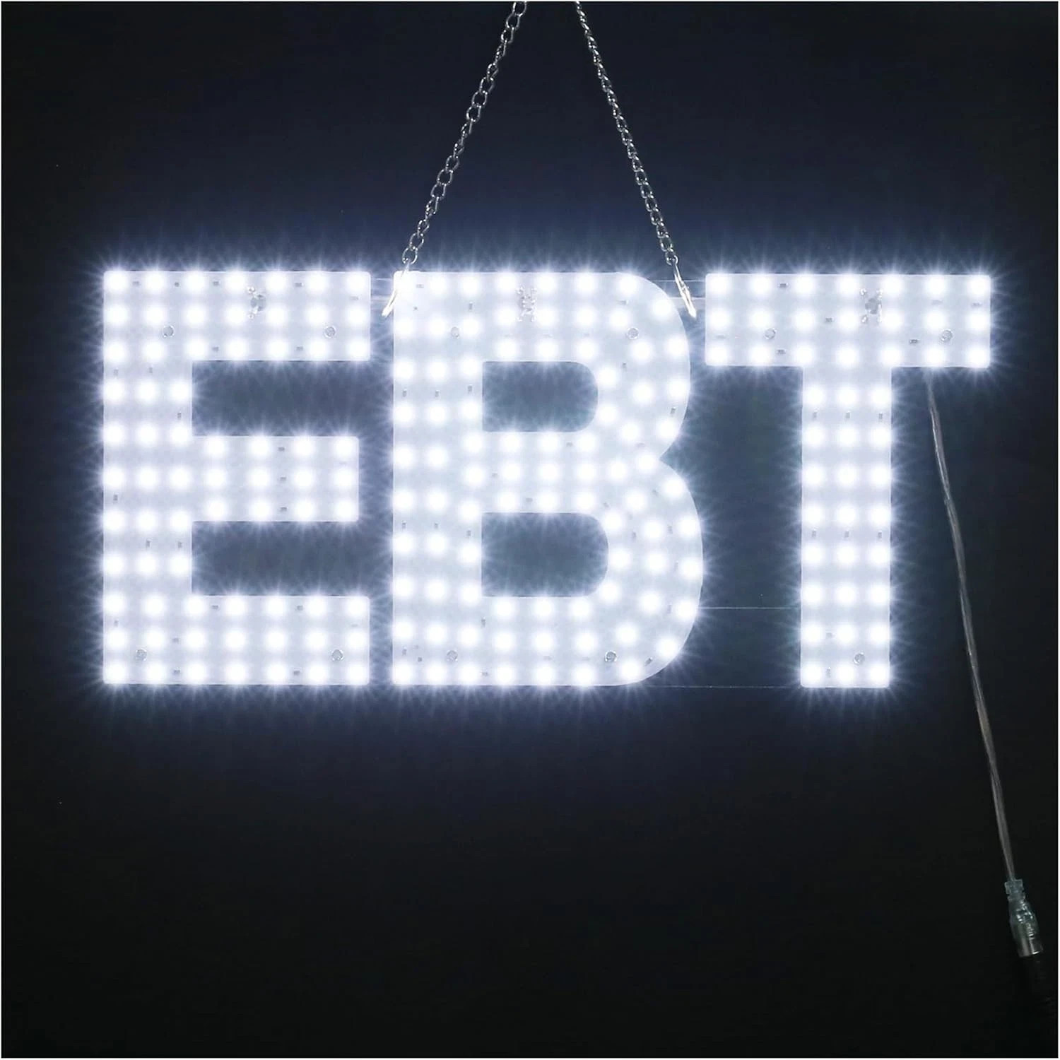 Large LED EBT Store Sign – 30″x10″ White, Super Bright, Unique, Window Display