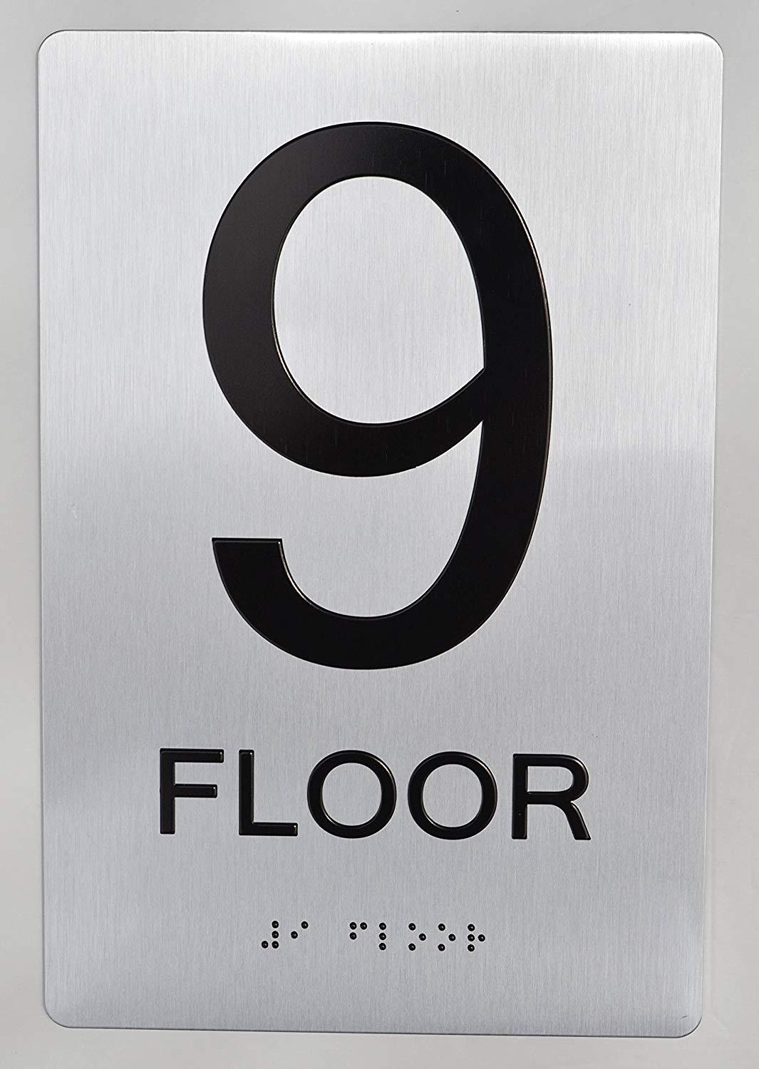 9th Floor SIGN -(Aluminium, Brush Silver, size 6×9) The sensation..-REF24-1027