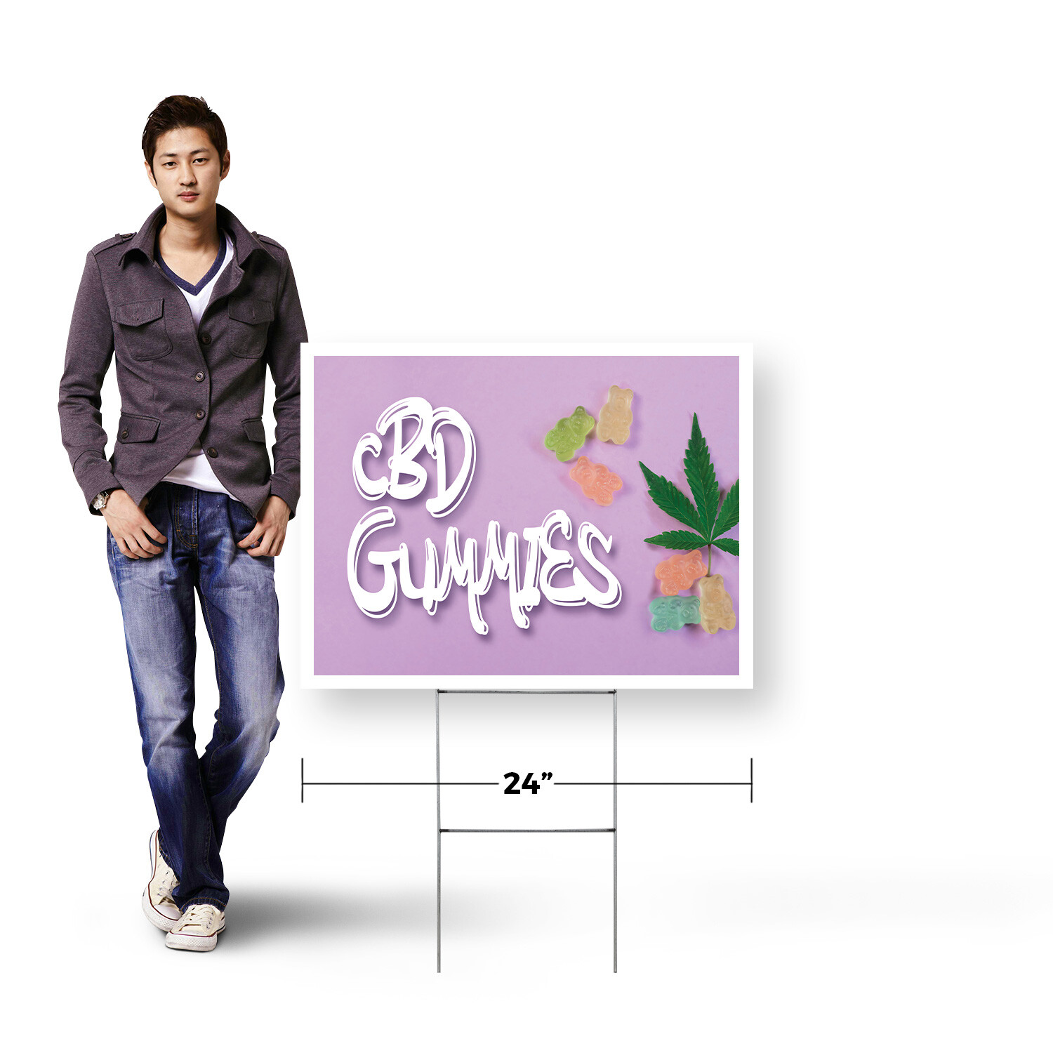 CBD Gummies Yard Sign Delicious Edibles, Wellness Products, Health Benefits