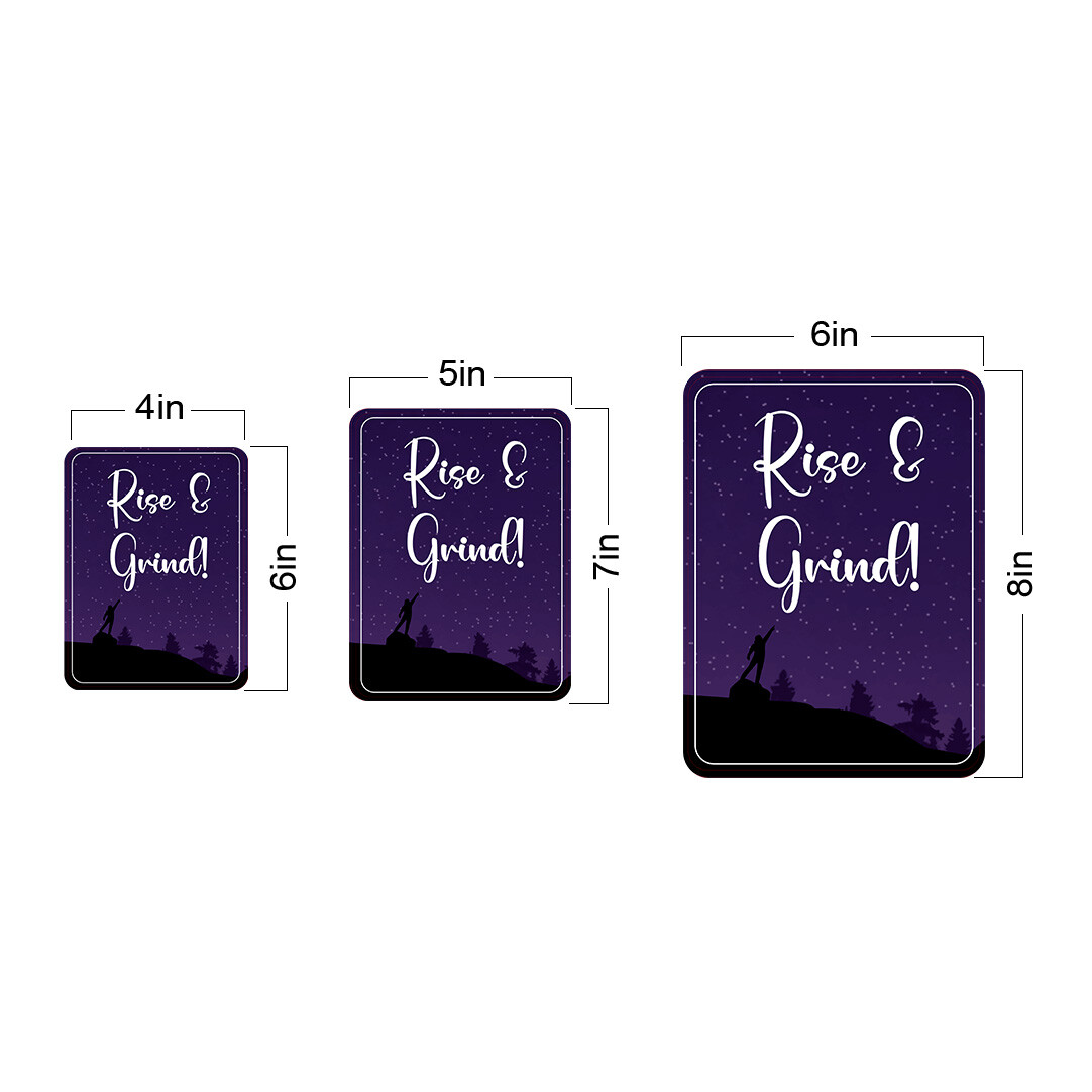 Portrait Round Plus Rise and Grind Wall or Door Sign