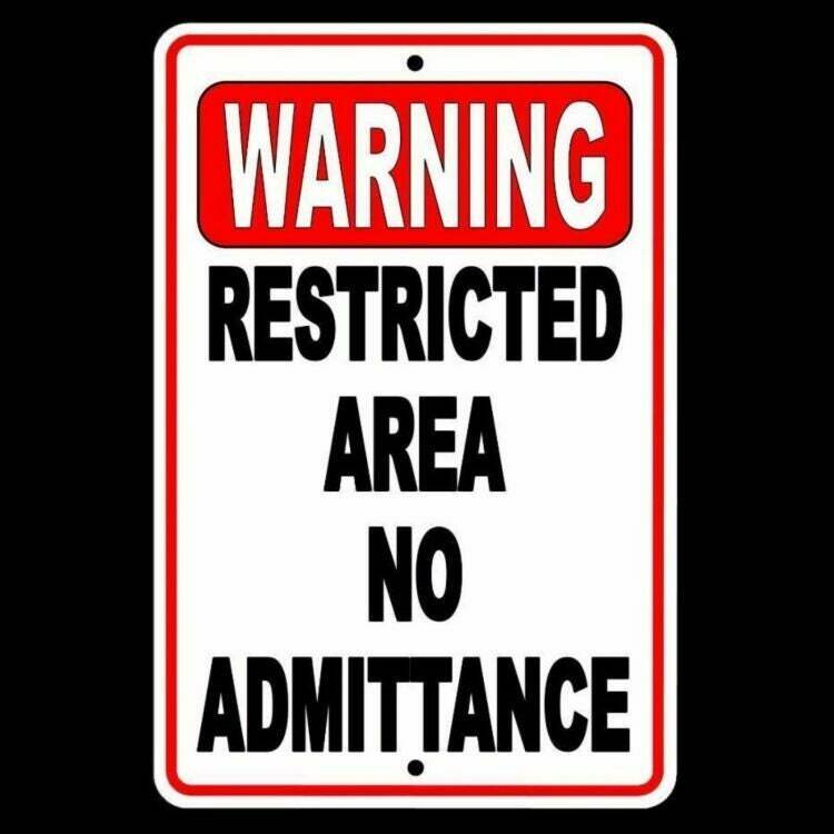 Warning Restricted Area No Admittance Sign / Decal Safety Security Trespass