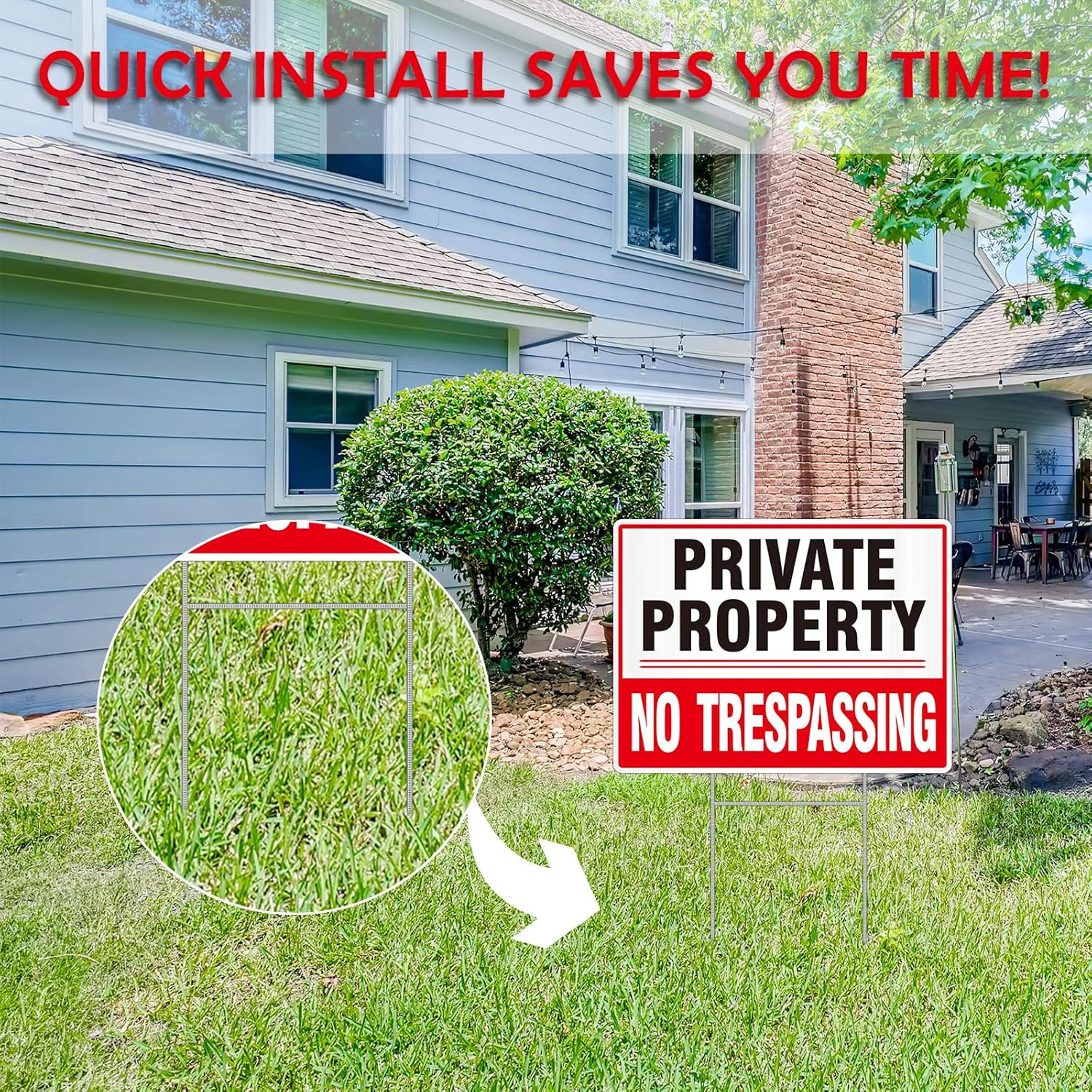 2 Pack Private Property No Trespassing Signs, 12.6” X 9.5” Corrugated Plastic