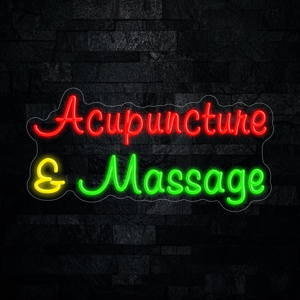 Acupuncture & Massage LED Neon Sign 24″L x 12″H #20038