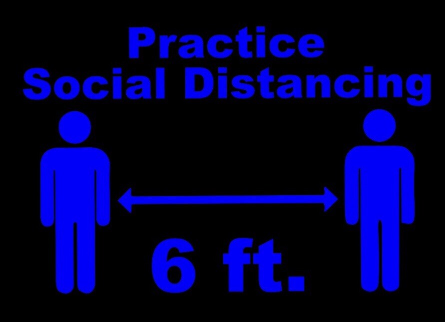 2 Social Distancing 6ft Decal Sticker Restaurant Business Salon Retail Mask Face