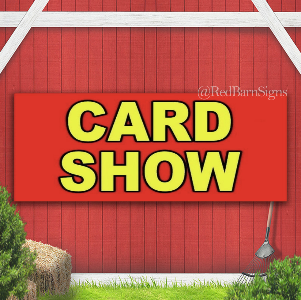 CARD SHOW RED YELLOW Indoor Outdoor Banner sign with grommets