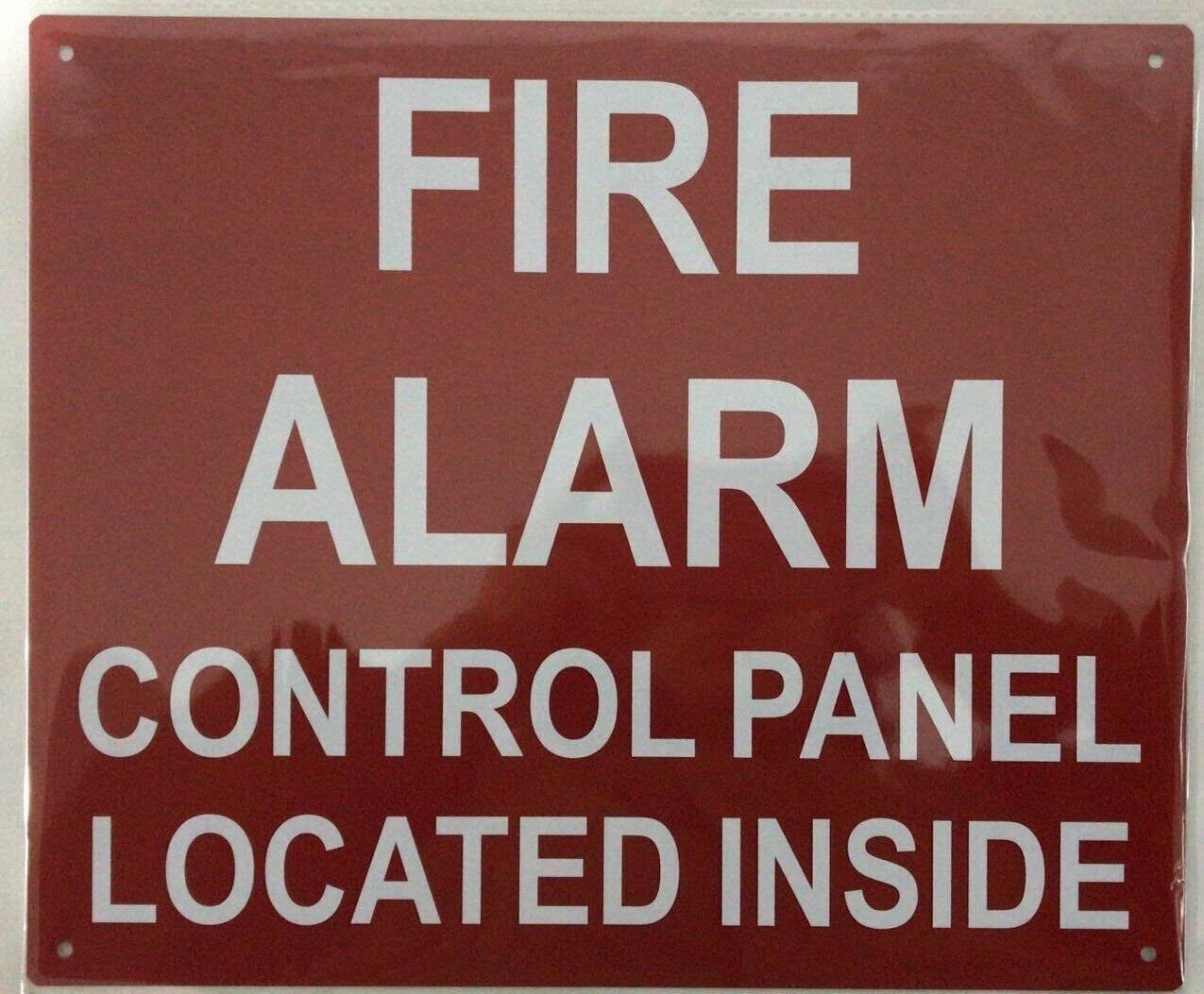 FIRE ALARM CONTROL PANEL LOCATED INSIDE SIGN- (RED, 7X10, Aluminum) -REF24-1027