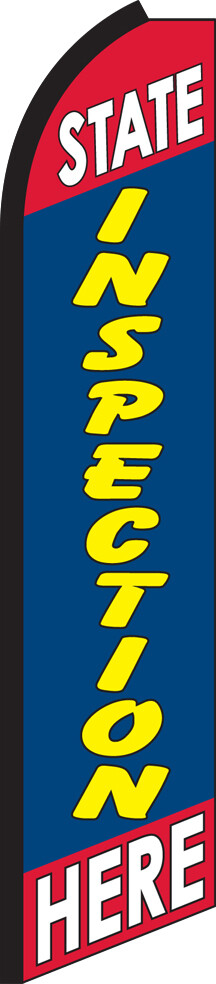 State Inspection Here Swooper Flag Feather Super Bow Banner