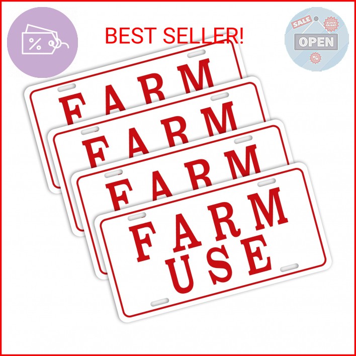 Blulu 4 Pieces Farm Use ID Tag Sign 12 x 6 Inch, Aluminum Reflective Rust Free F