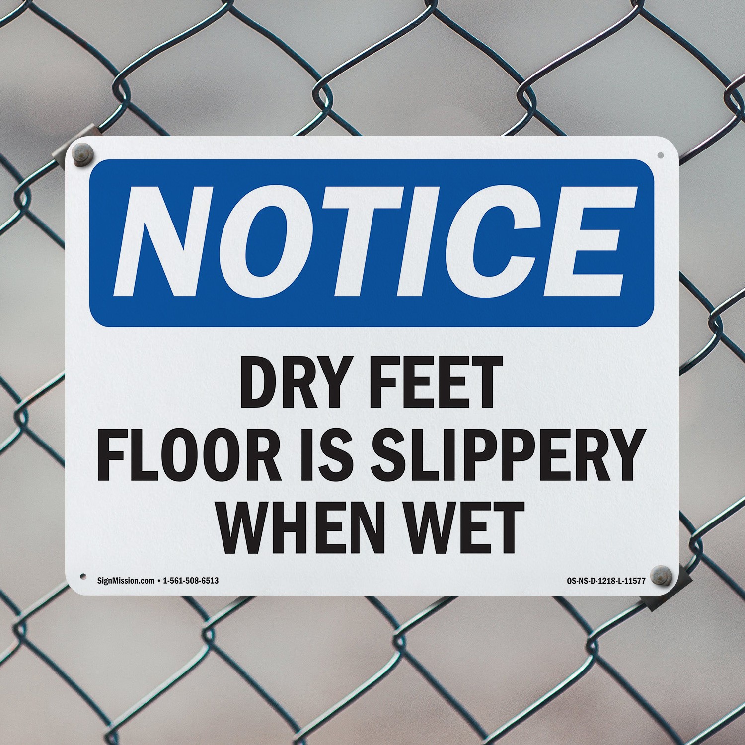 Dry Feet Floor Is Slippery When Wet OSHA Notice Sign Or Decal – 5 or 10 Pack