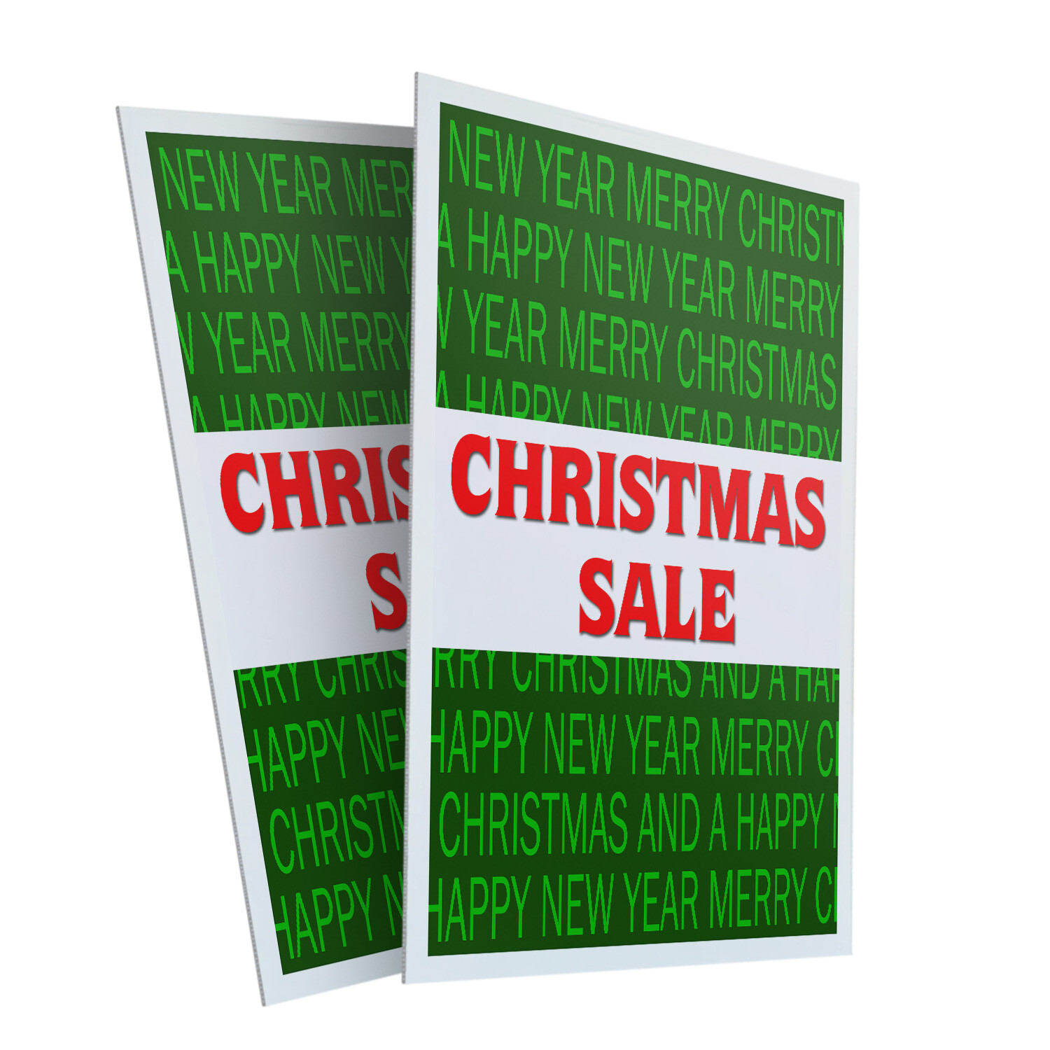 Christmas Sale 24″ x 36″ 2 Pack Of Store Sign Plastic Or Decal