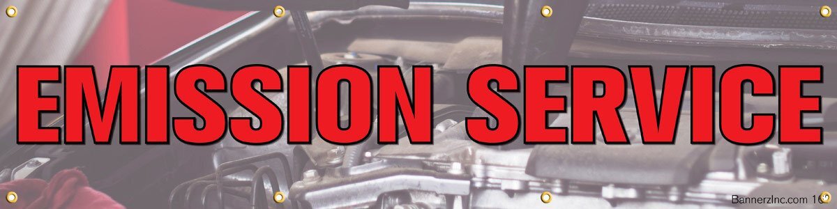 Emission Service | Vinyl Banner w/ Grommets | Ready to Hang | 1.5’H x 6’W