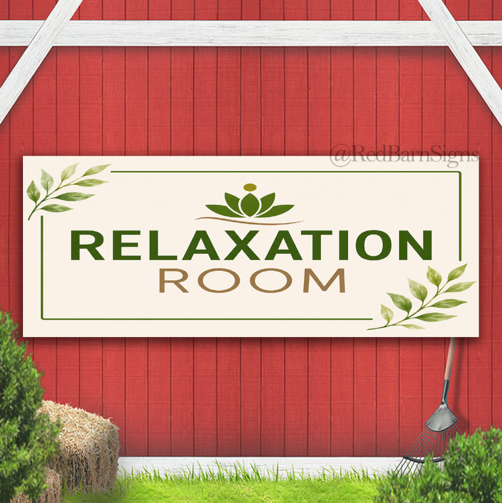 RELAXATION ROOM Indoor Outdoor Banner Sign with grommets