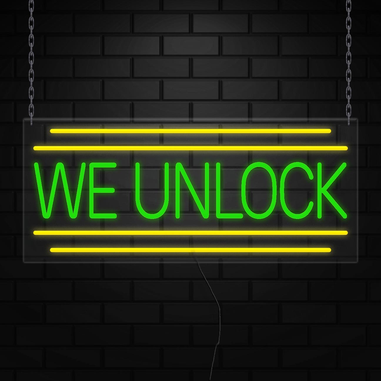 We Unlock Neon Sign for Retail Displays | LED Flex Neon | 36″W x 15″H x 1″D