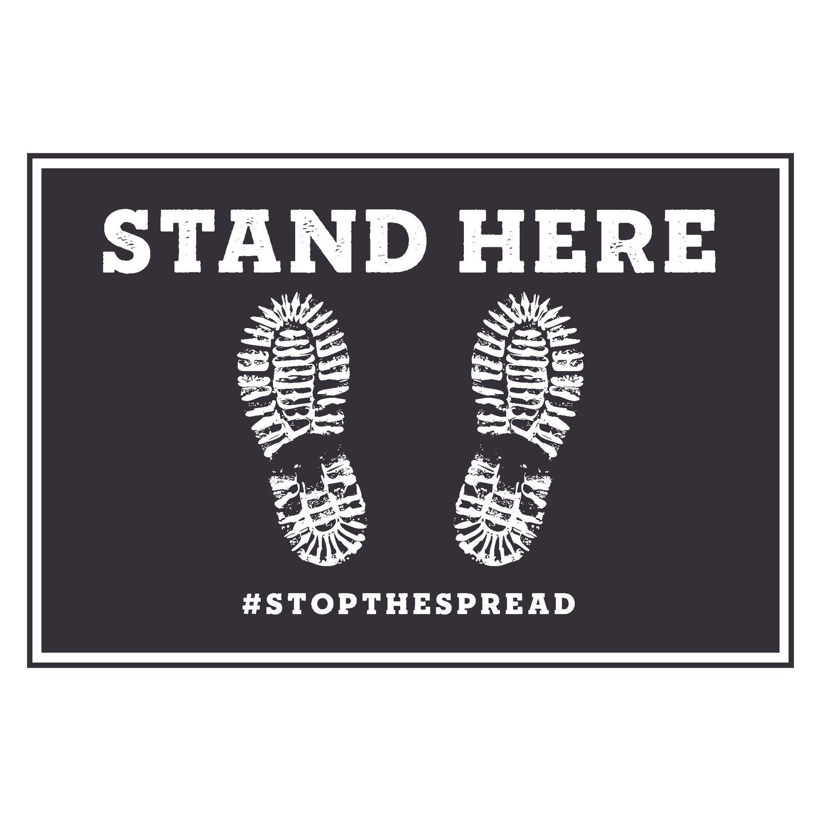 12″ x 18″ Stand Here Stop the Spread Floor Graphic (25 per Pack)