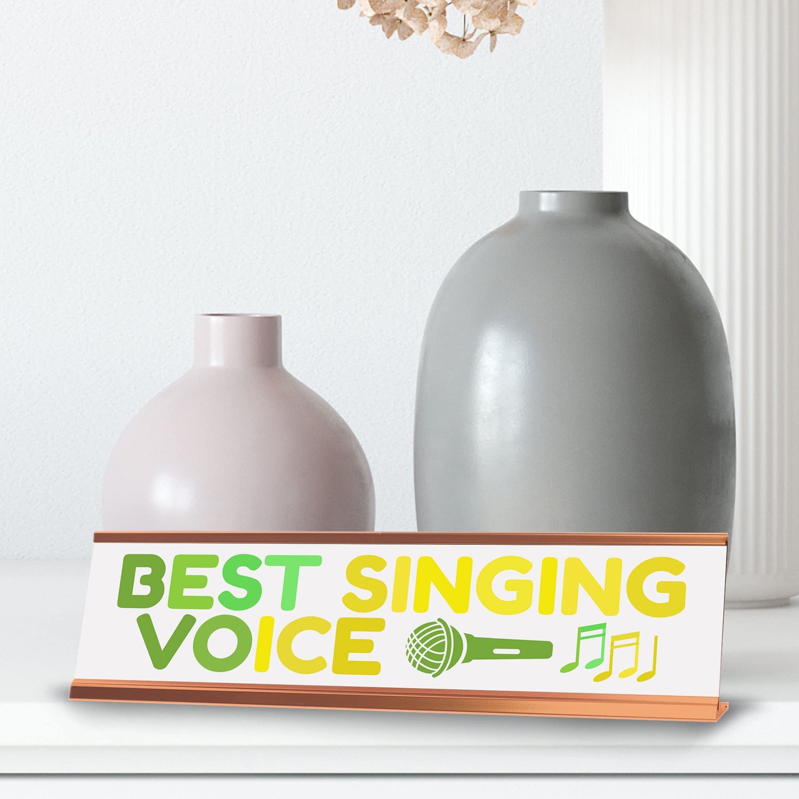 Signs ByLITA Best Singing Voice Award, Gold Frame, Desk Sign (2×8″)