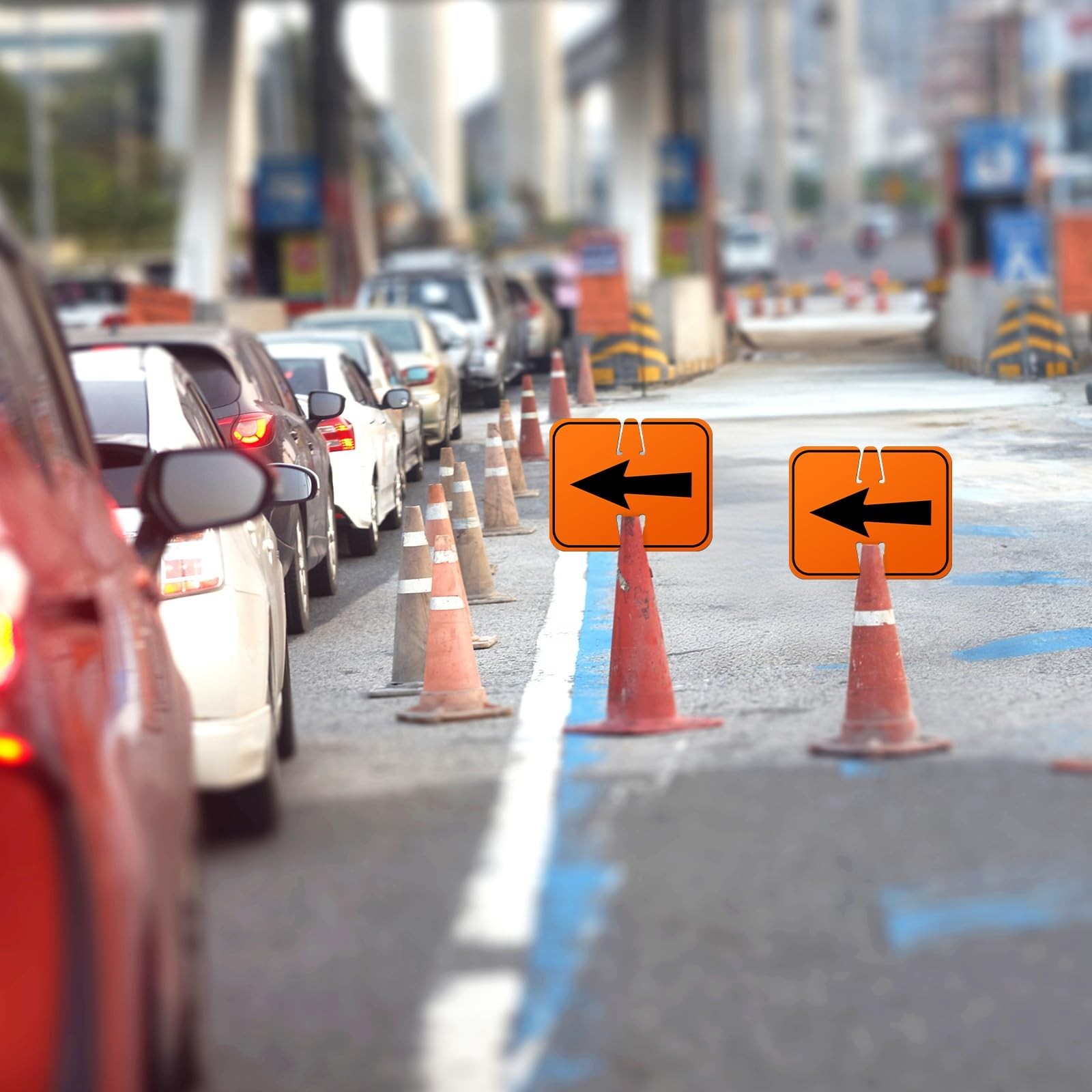 6 Pcs Reversible Traffic Arrow Signs 12.6″x10.4″ – Orange Detour Directional War