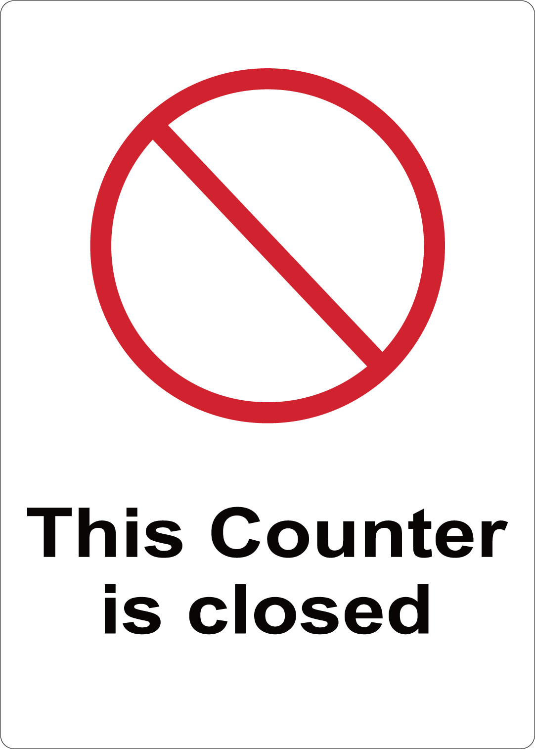 THIS COUNTER IS CLOSED | Adhesive Vinyl Sign Decal