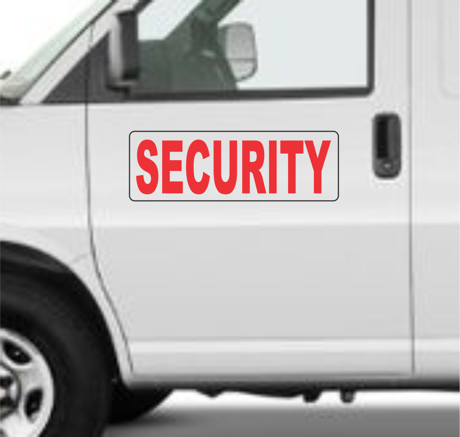 SECURITY 6″x18″ red Magnetic Vehicle Signs to fit Van Car Truck or SUV