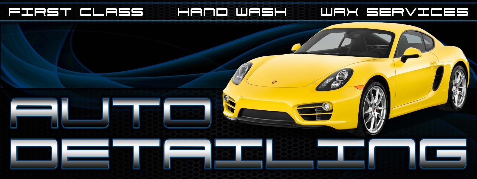 Auto Detailing Banner 18″x48″ Free Shipping & Customization, Ready to Hang!