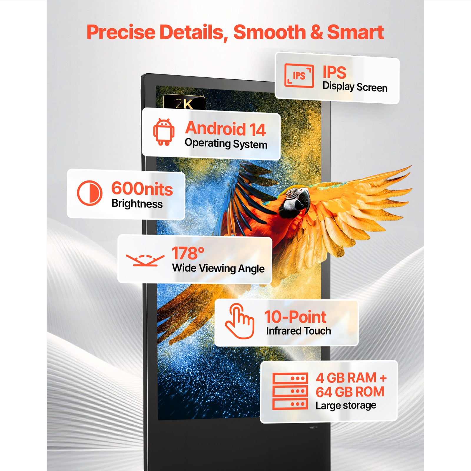 Uimoso 43 in Indoor Digital Signage Floor Standing LCD Advertising Display Kiosk