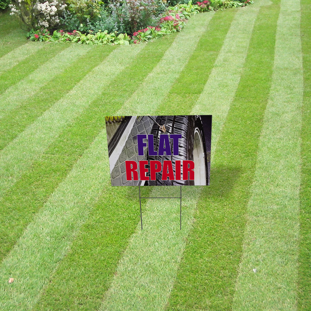 Flat Repair #3 Outdoor Lawn Decoration Corrugated Plastic Yard Sign