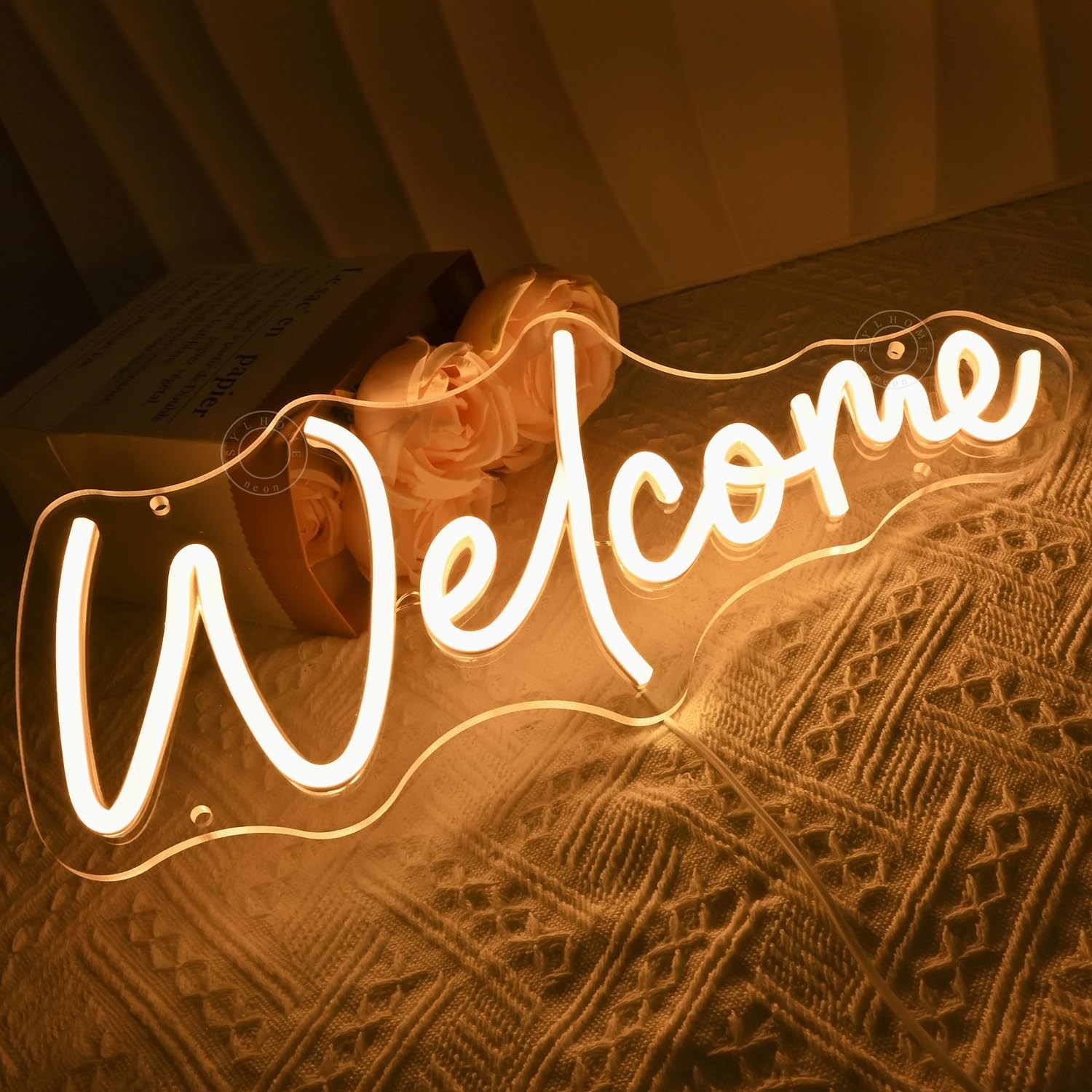 LED Neon Welcome Sign for Business, Store, Bar, Home Decor – USB Powered, 15.75”