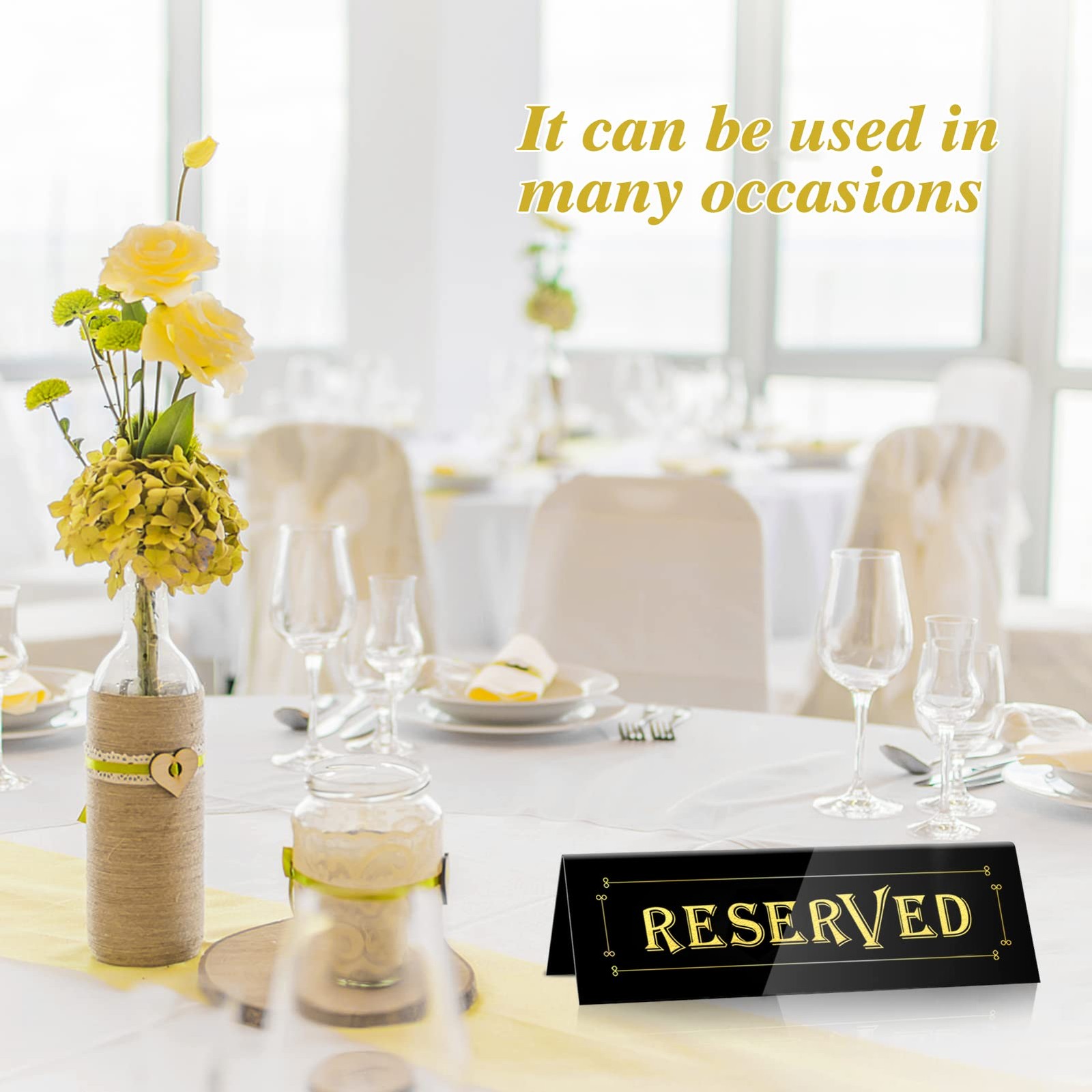 20 PCS Acrylic Reserved Table Tent Signs Reservation Seat Wedding Restaurant