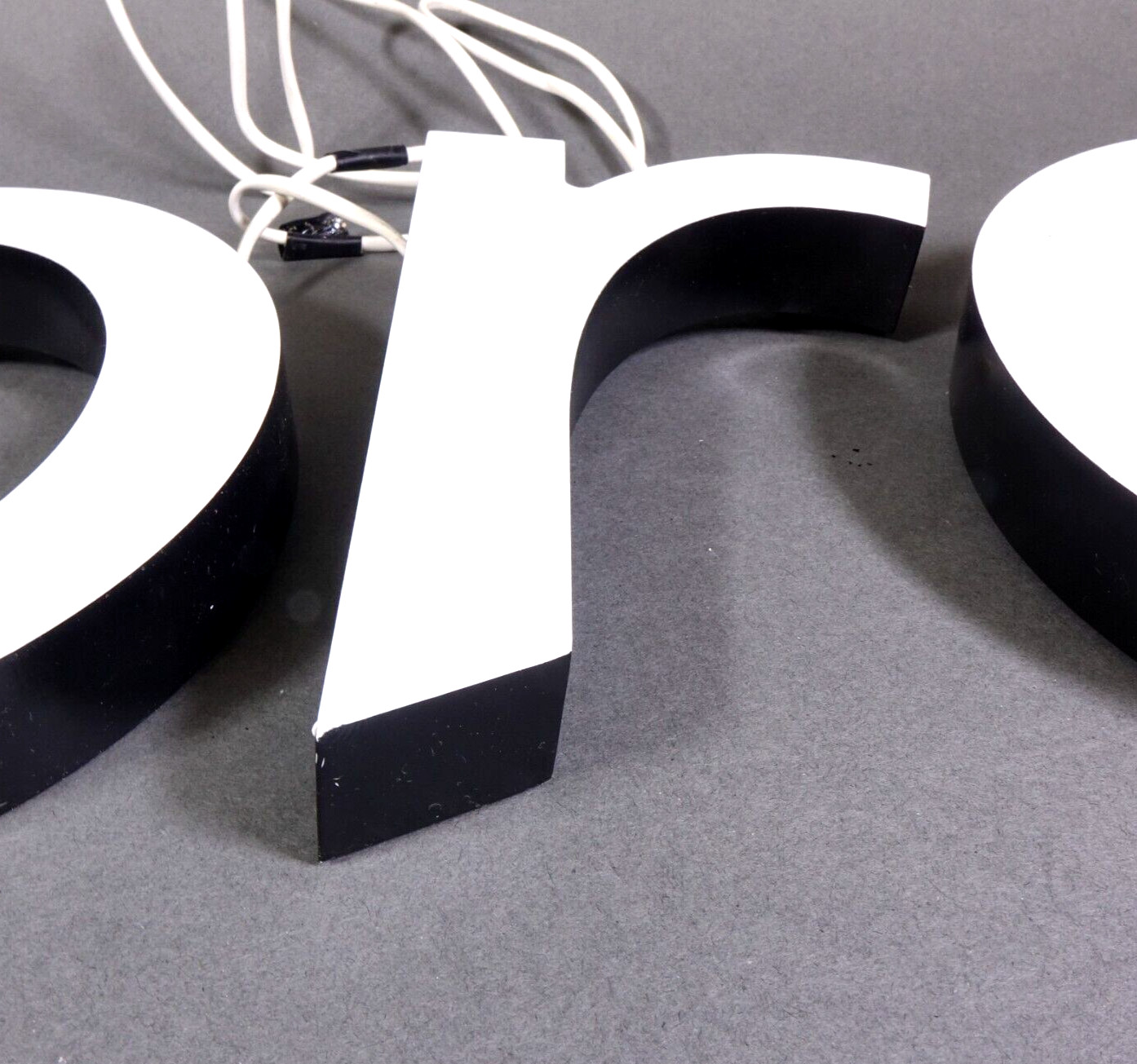 10″ Letters Store Sign Can Be Illuminated White Black 1″ Thick Plastic