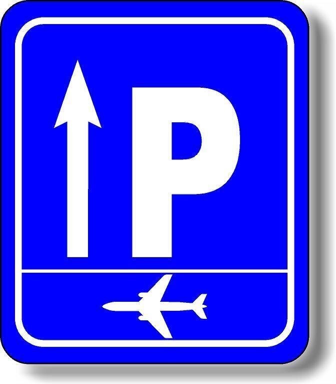 Parking Airport Directional Straight Blue Aluminum Composite Sign