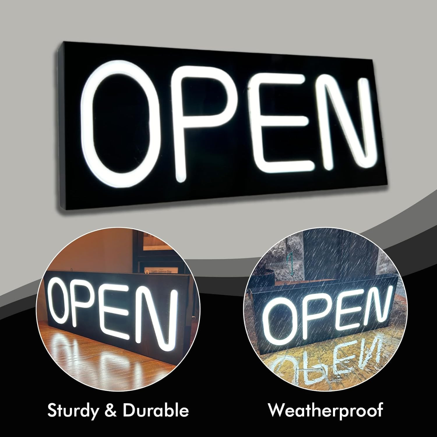 Large Outdoor Waterproof Open Sign LED LED Open Signs for Business Ultra Bright